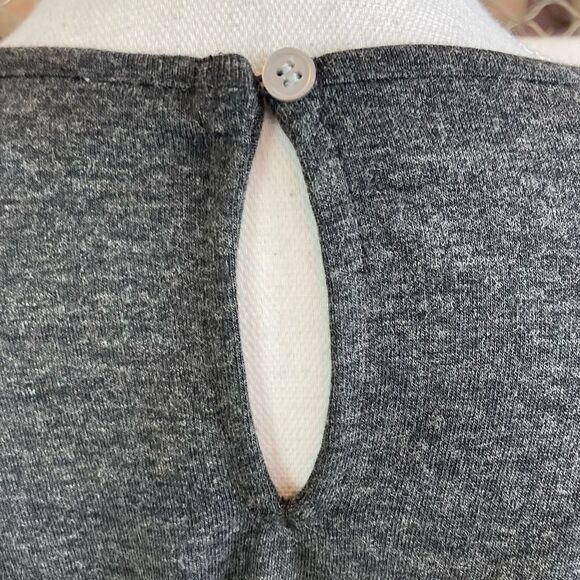 Loft NWT Elegant Charcoal Gray puffed sleeve w/ruffle bottom go everywhere dress - Picture 7 of 11